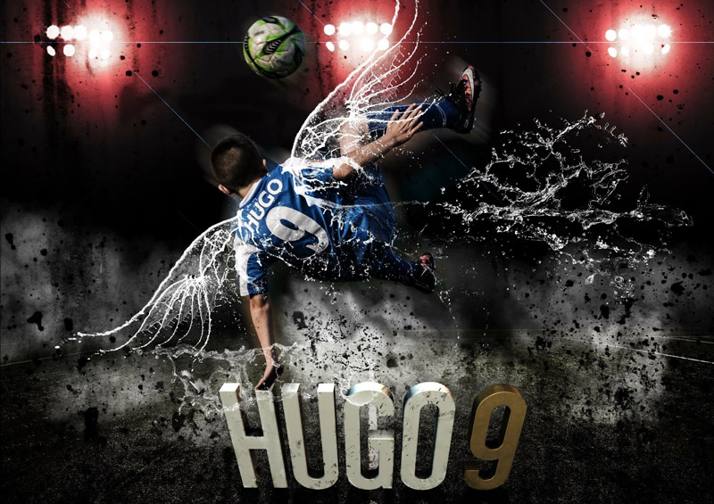 Poster personalizado para jugador de futbol con efectos especiales y efectos 3D