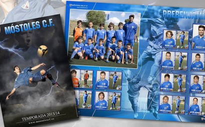 Diseño de cromos de fútbol. Realización de album de cromos para equipos de futbol de niños.